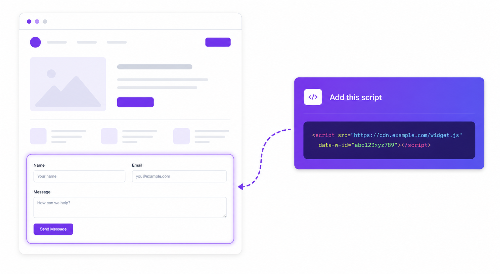 Add WidgetJar embed script to your website