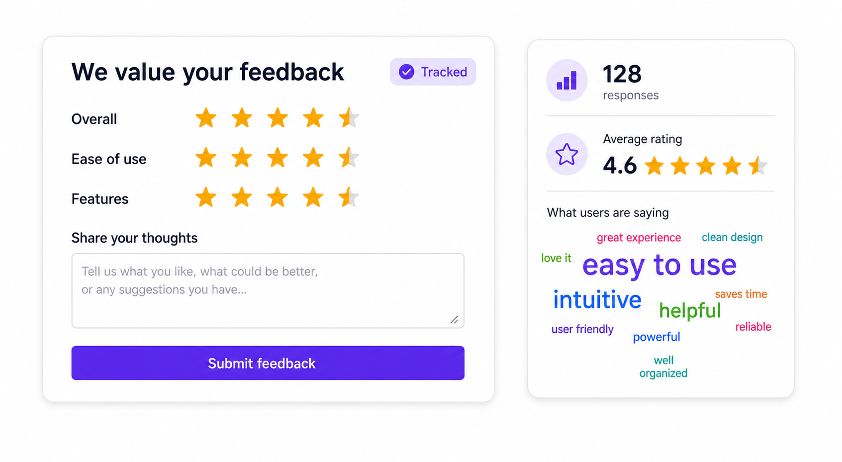 Feedback and survey tracking — collect insights effortlessly