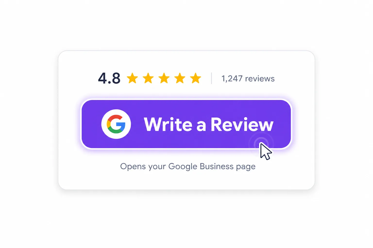 Write a Review CTA button — turn visitors into Google reviewers