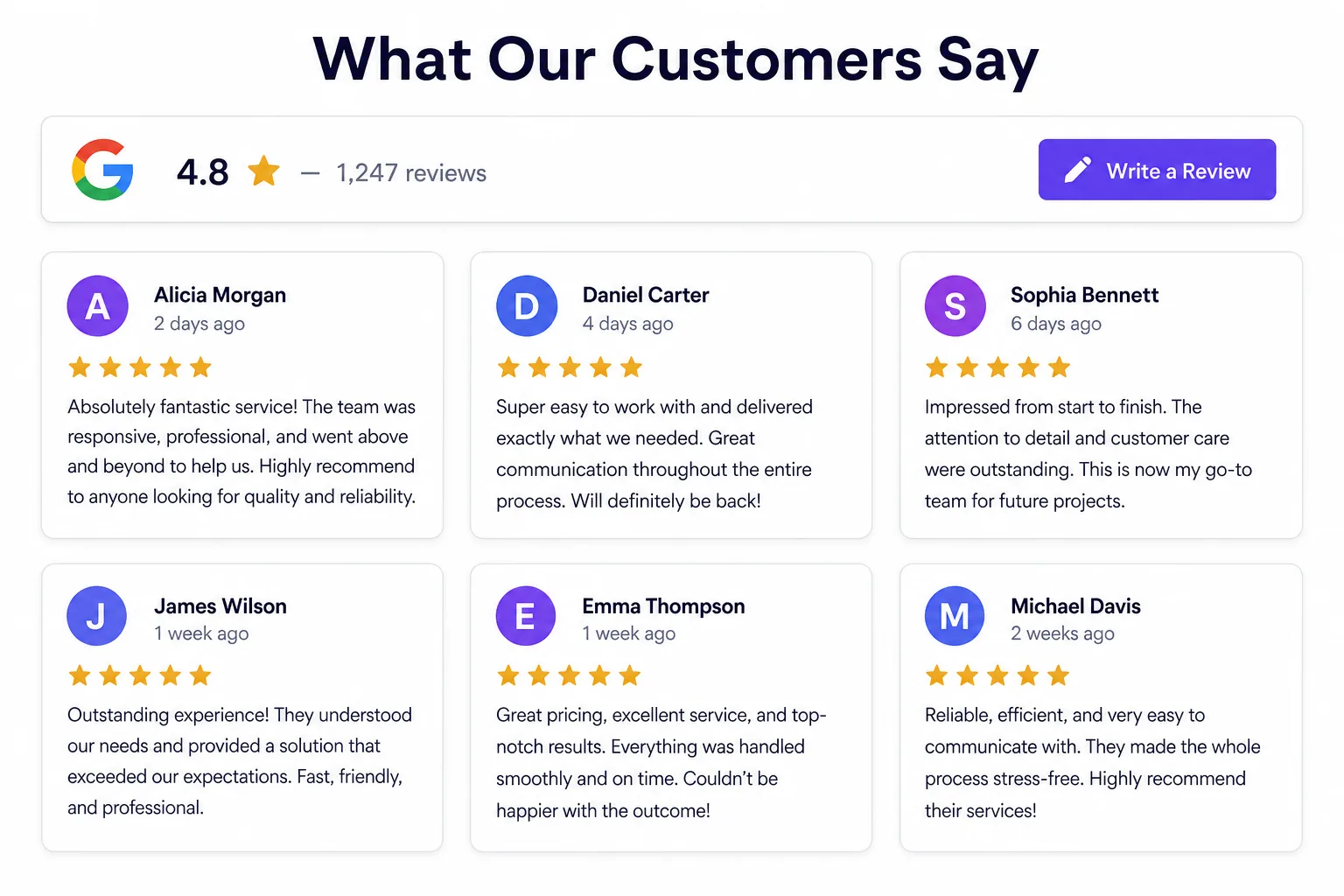 Google Reviews Grid Layout — display reviews in a responsive grid