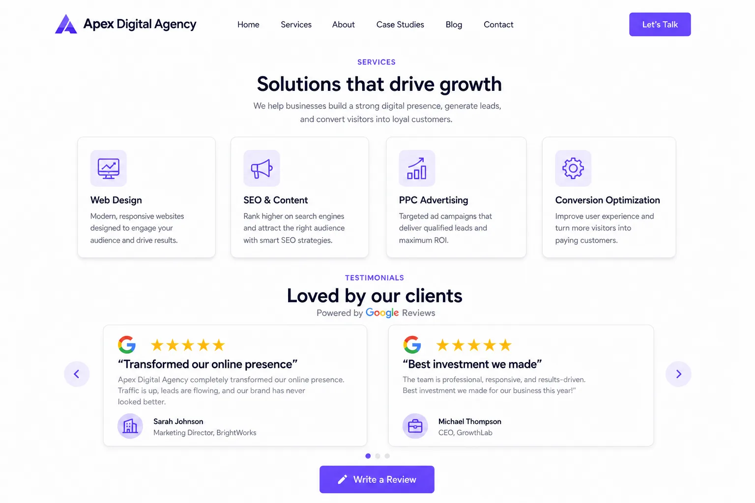 Google Reviews widget for service providers — freelancers, agencies, consultants