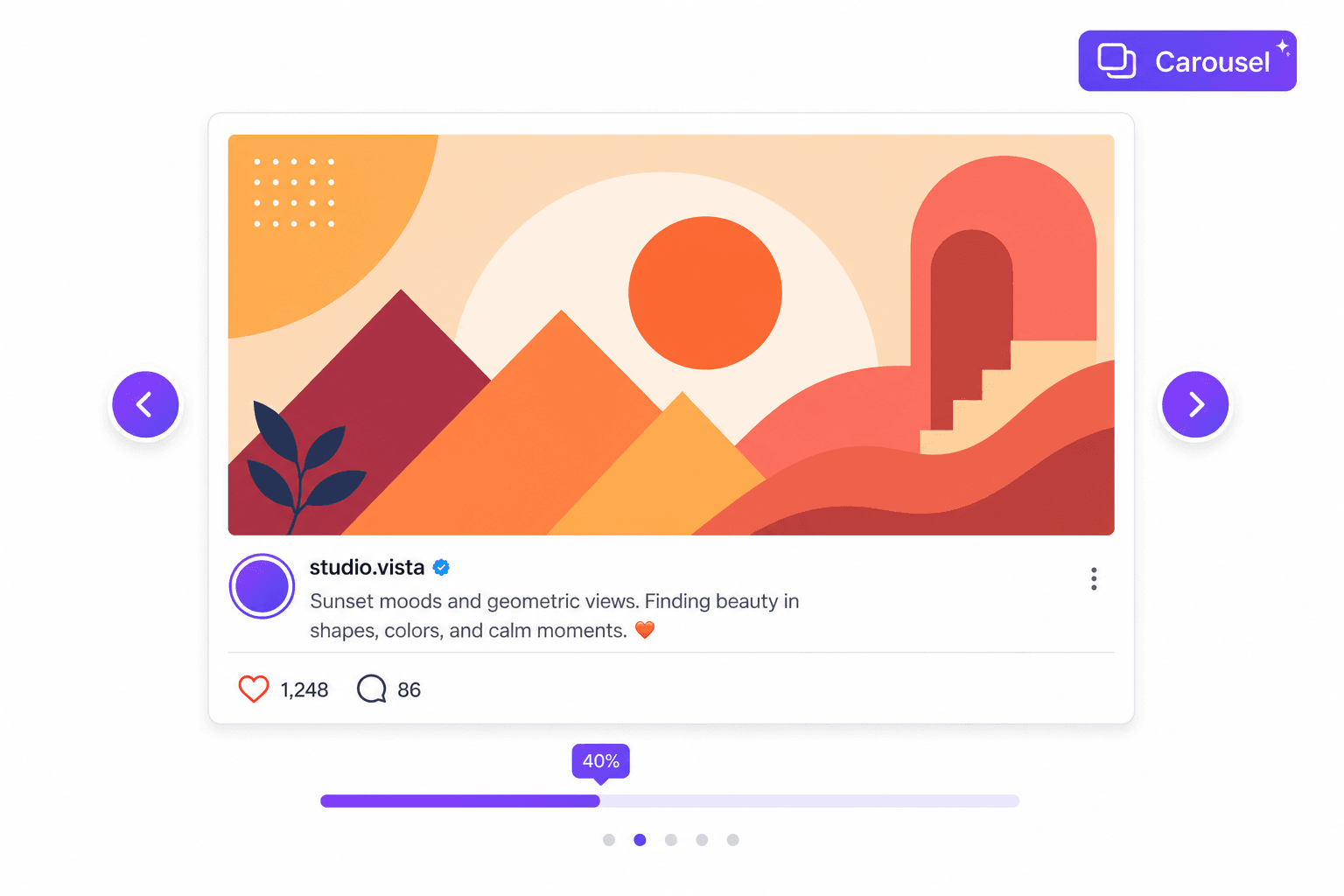 Auto-playing Instagram Carousel template