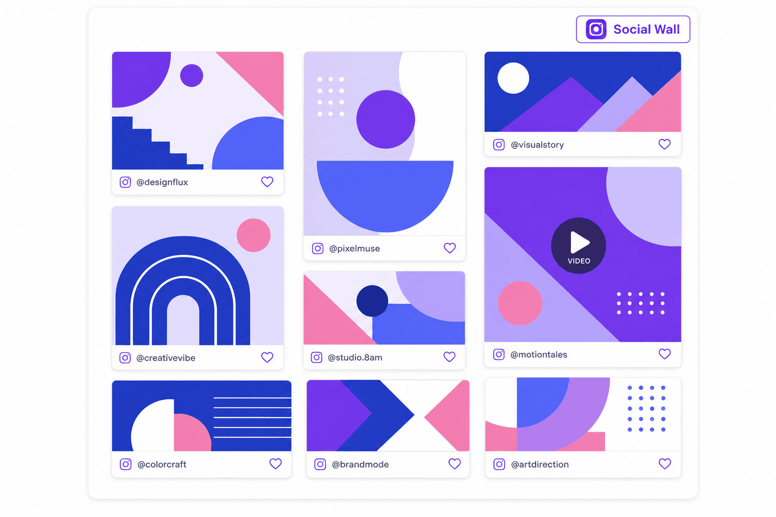 Social Wall masonry layout template