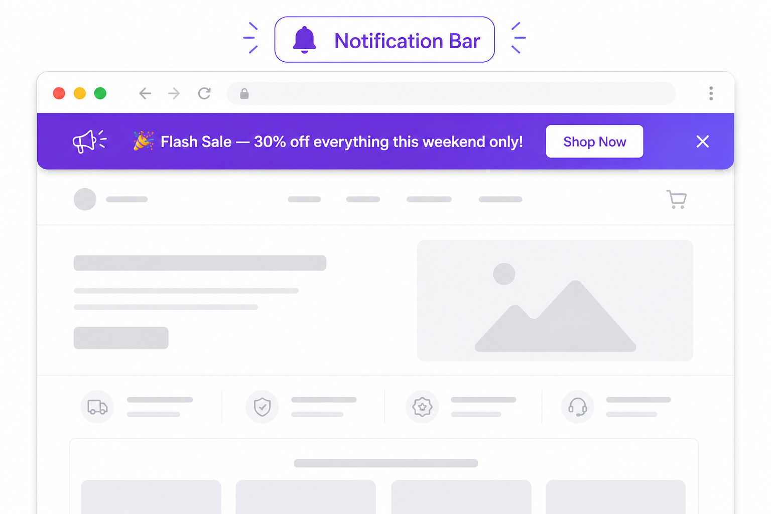 Notification bar popup template
